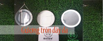gương tròn dây da