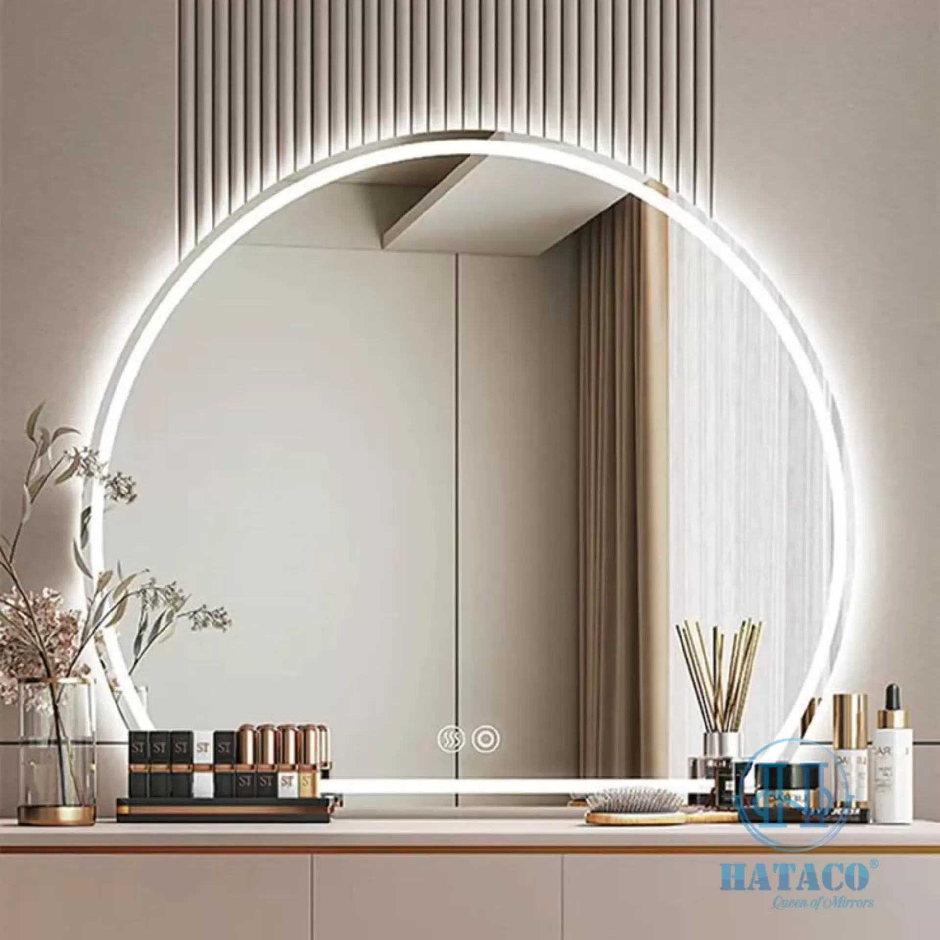 Gương trang điểm led để bàn