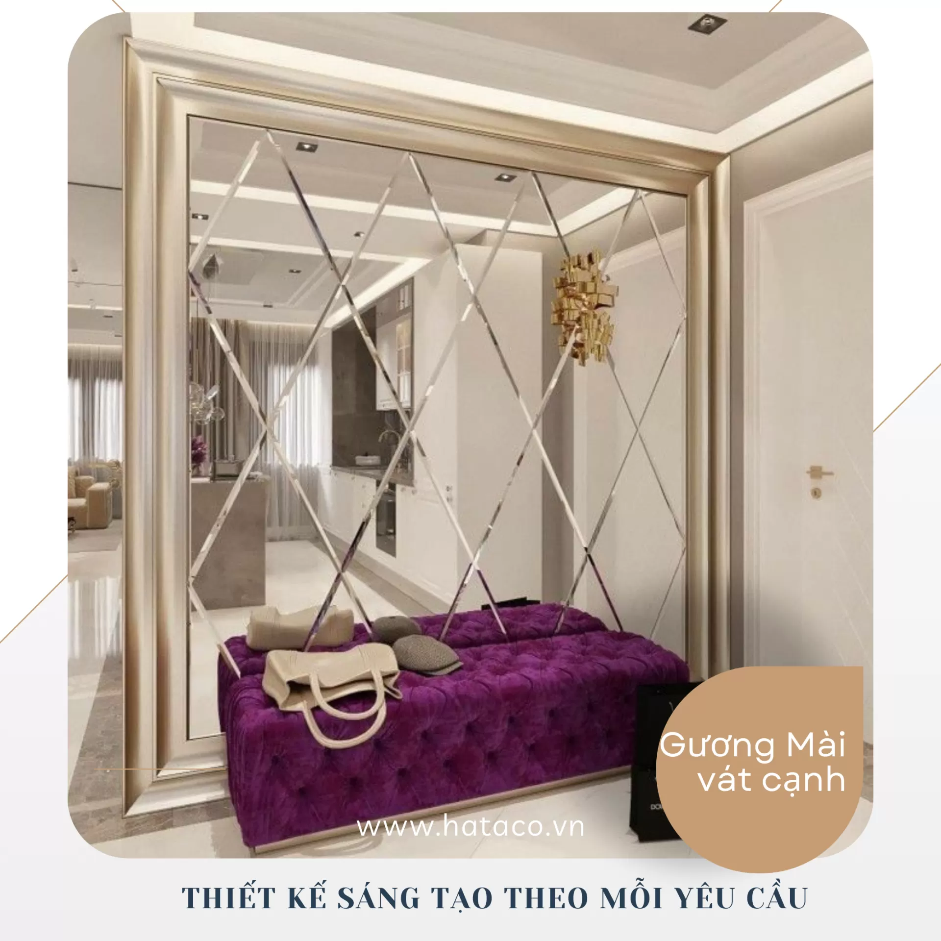 Báo giá gương trang trí phòng khách Hataco- Nâng tầm không gian sống với chi phí rẻ nhất